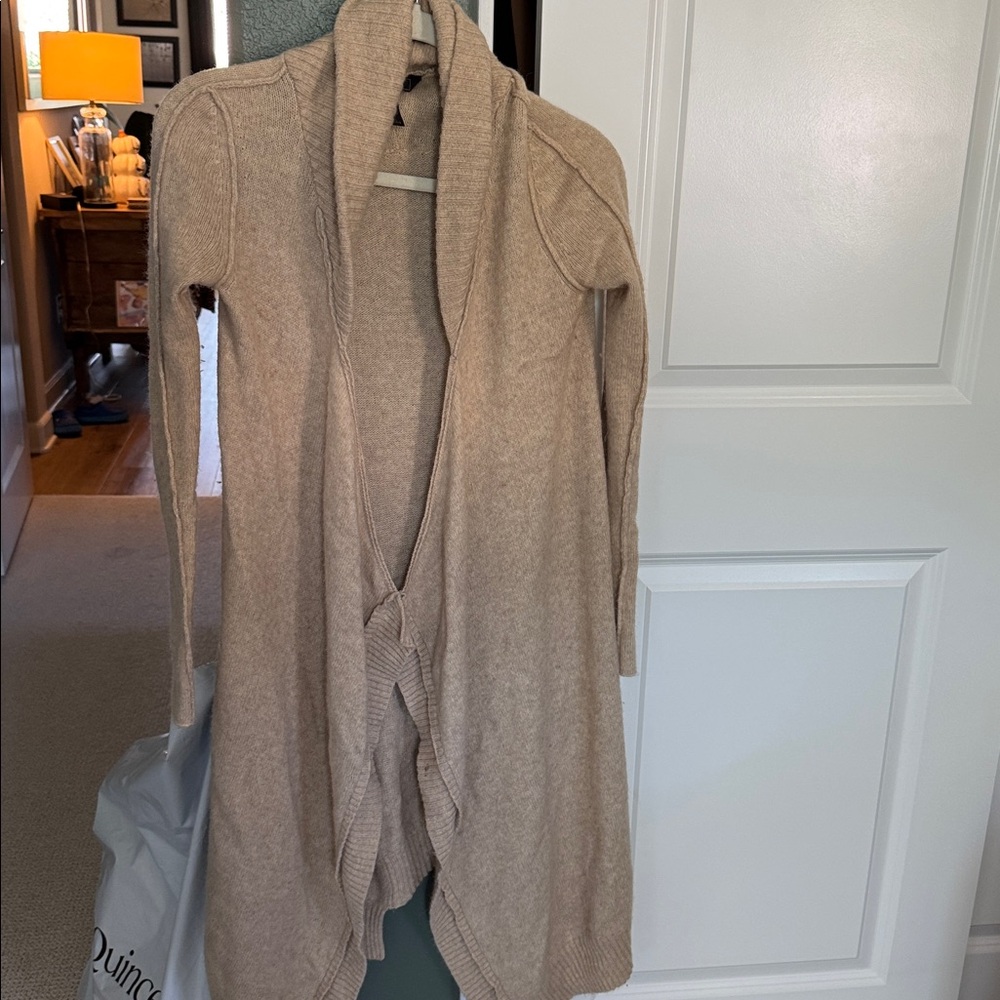 BCBGMaxAzria Cream Ribbed Cardigan